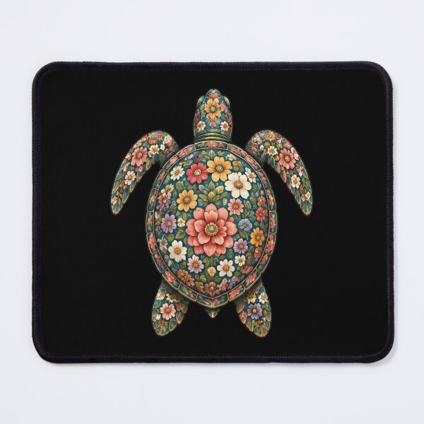Item preview, Floral Sea Turtle | Ocean Floral Art Collection designed and sold by Zaru Art Studio.