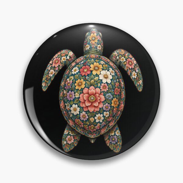 Item preview, Floral Sea Turtle | Ocean Floral Art Collection designed and sold by Zaru Art Studio.