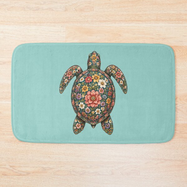 Item preview, Floral Sea Turtle | Ocean Floral Art Collection designed and sold by Zaru Art Studio.