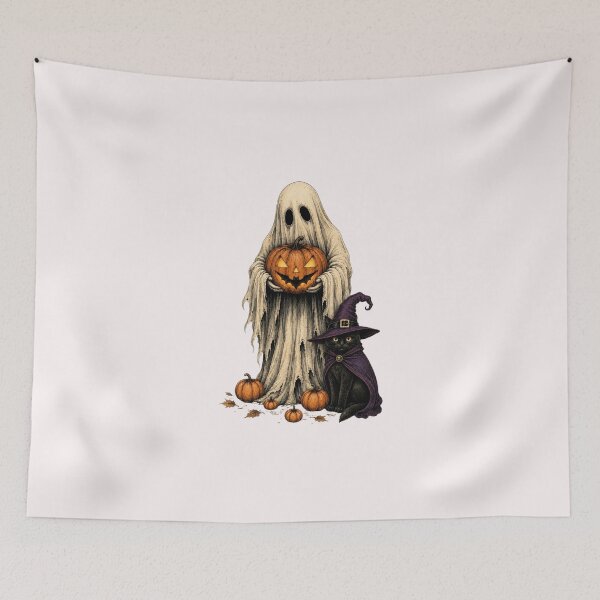 Item preview, SPOOKY GHOST AND CAT designed and sold by OskarTrendz.