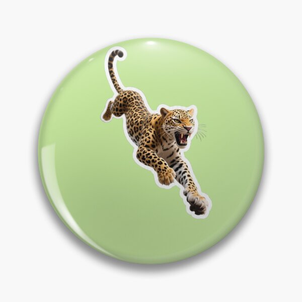 Item preview, Leaping Leopard Fierce Predator Sticker Art designed and sold by carestazafeli.