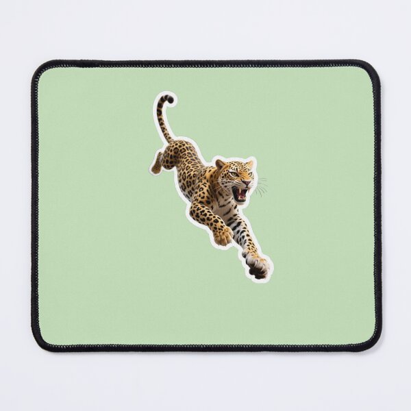 Item preview, Leaping Leopard Fierce Predator Sticker Art designed and sold by carestazafeli.