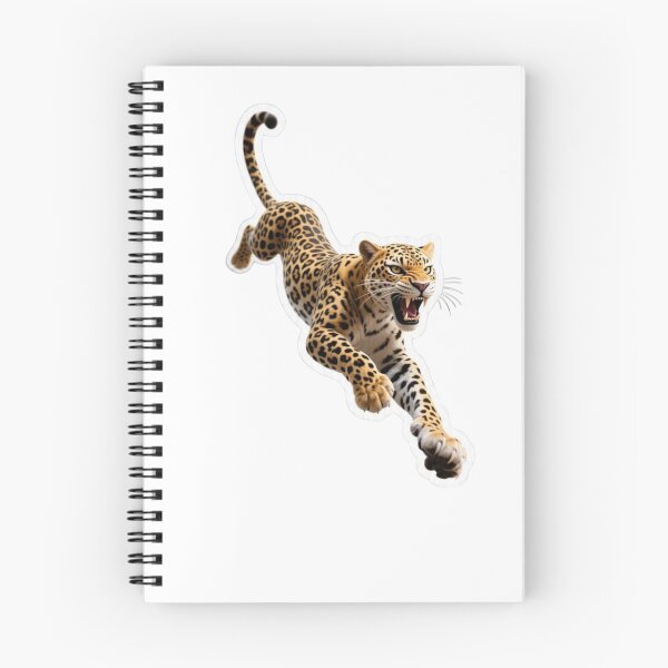 Item preview, Leaping Leopard Fierce Predator Sticker Art designed and sold by carestazafeli.