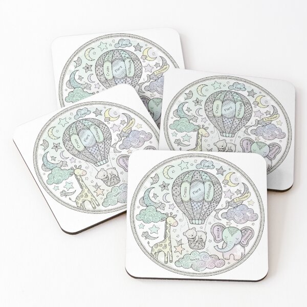 Item preview, Whimsical Hot Air Balloon Mandala Baby Nursery Art designed and sold by O & A.