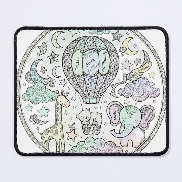 Item preview, Whimsical Hot Air Balloon Mandala Baby Nursery Art designed and sold by O & A.