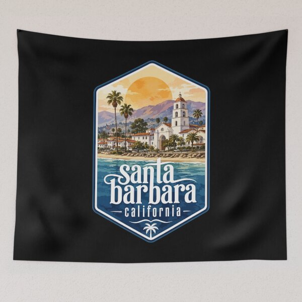 Item preview, Santa Barbara California USA Watercolor Travel designed and sold by TomFrontierArt.