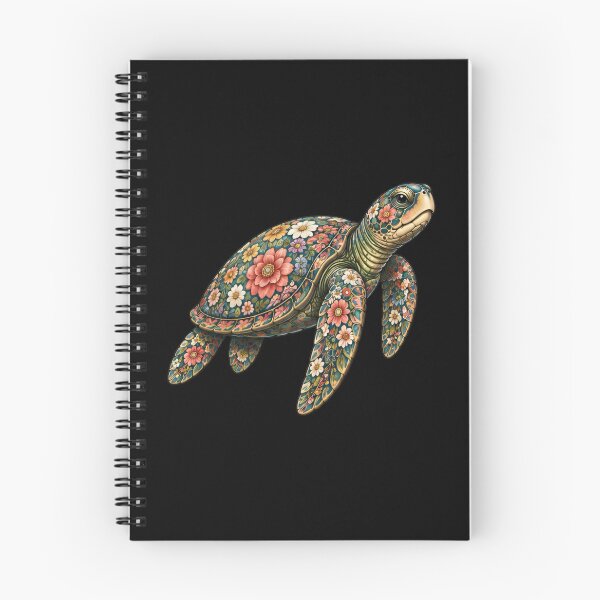Item preview, Colorful Floral Sea Turtle | Ocean Floral Art Collection designed and sold by Zaru Art Studio.