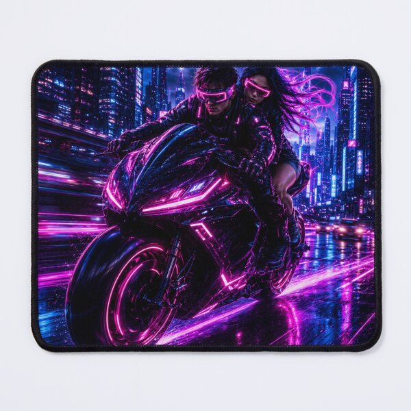 Item preview, Cyberpunk Motorcycle Night Ride designed and sold by NeonRealmsStudio.