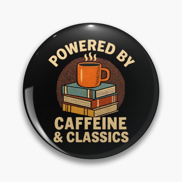 Item preview, Powered By Caffeine And Classics Funny Vintage Coffee Mug Book Stack English Literature designed and sold by Photo-Sphere101.