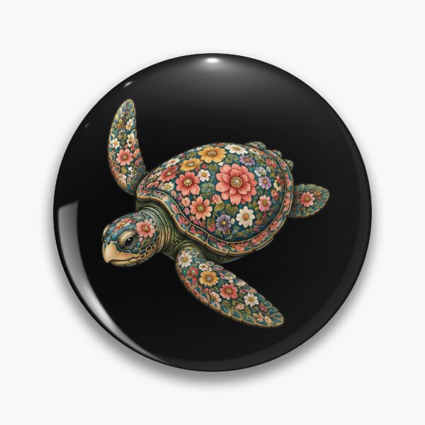 Item preview, Floral Ocean Turtle | Ocean Floral Art Collection designed and sold by Zaru Art Studio.