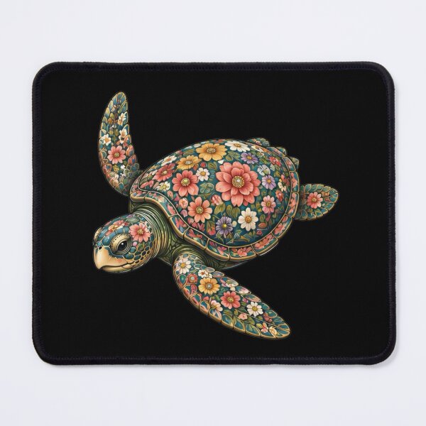 Item preview, Floral Ocean Turtle | Ocean Floral Art Collection designed and sold by Zaru Art Studio.