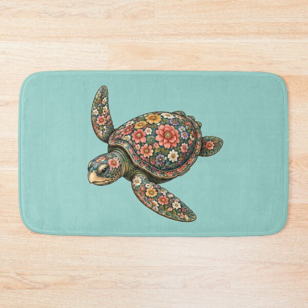 Item preview, Floral Ocean Turtle | Ocean Floral Art Collection designed and sold by Zaru Art Studio.