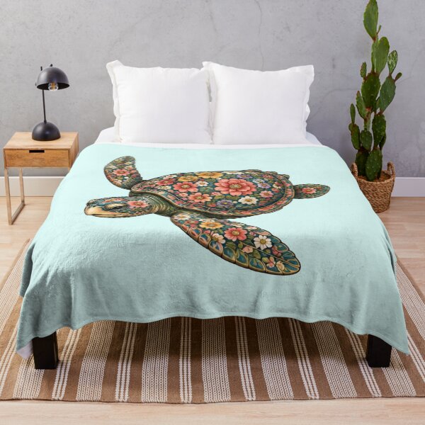 Item preview, Floral Ocean Turtle | Ocean Floral Art Collection designed and sold by Zaru Art Studio.
