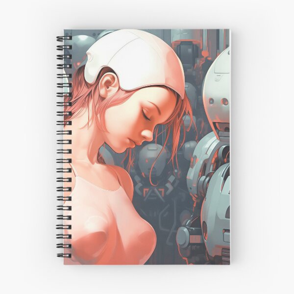 Item preview, Cyborg Woman Among Factory Robots designed and sold by DavideXyz.