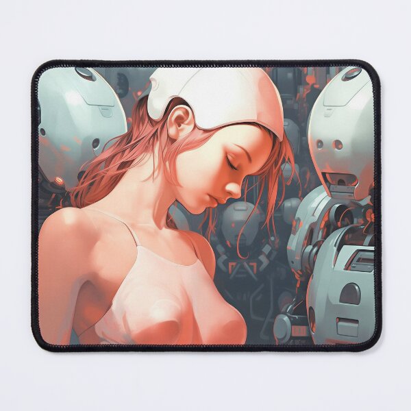 Item preview, Cyborg Woman Among Factory Robots designed and sold by DavideXyz.