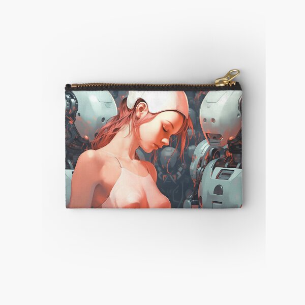 Item preview, Cyborg Woman Among Factory Robots designed and sold by DavideXyz.