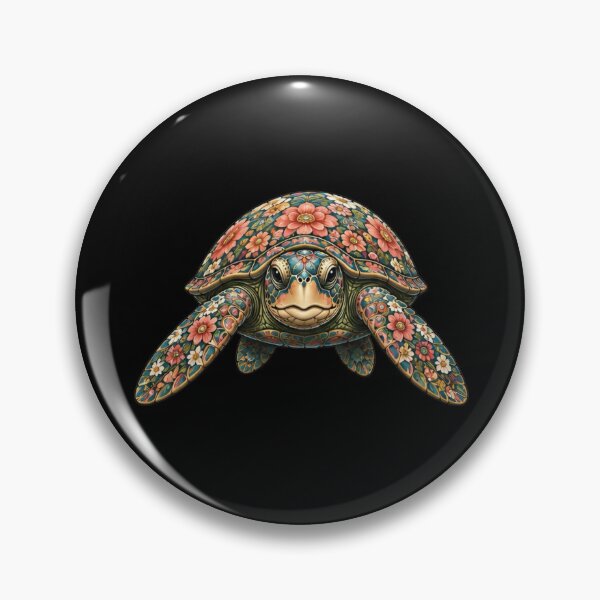 Item preview, Flower Shell Turtle | Ocean Floral Art Collection designed and sold by Zaru Art Studio.