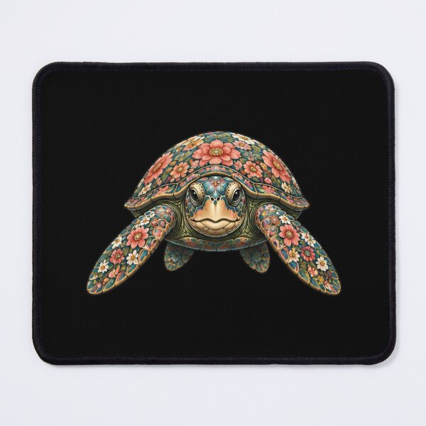 Item preview, Flower Shell Turtle | Ocean Floral Art Collection designed and sold by Zaru Art Studio.