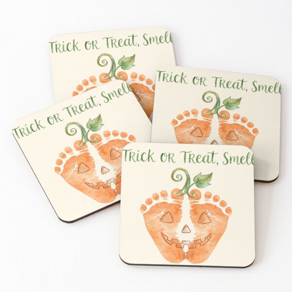 Item preview, Trick or Treat Pumpkin Footprint Baby Halloween Feet  designed and sold by Yellowriversss.