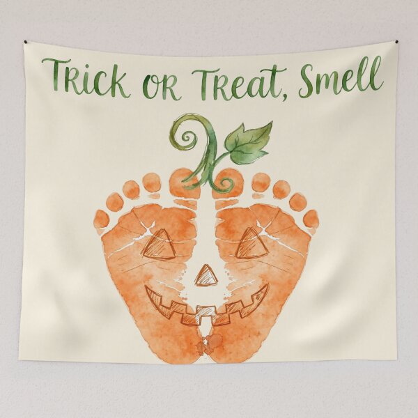 Item preview, Trick or Treat Pumpkin Footprint Baby Halloween Feet  designed and sold by Yellowriversss.