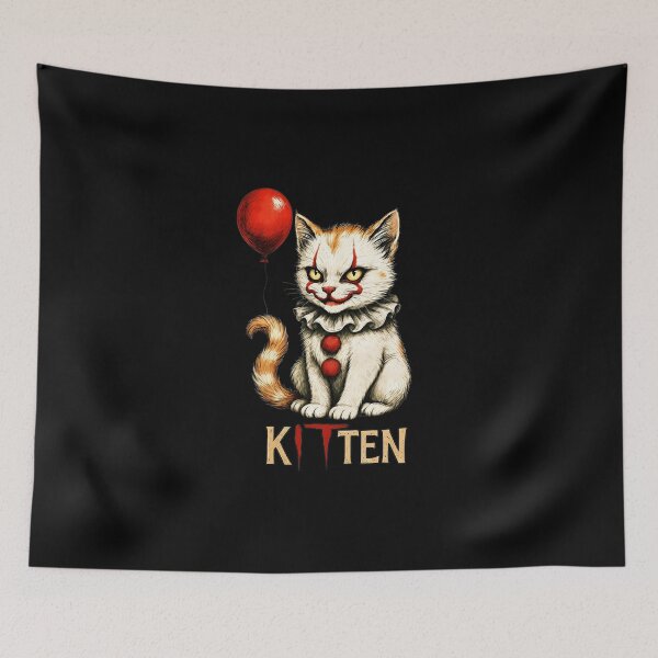 Item preview, Pennywise kitten with balloon horror movie designed and sold by Thudesign85.