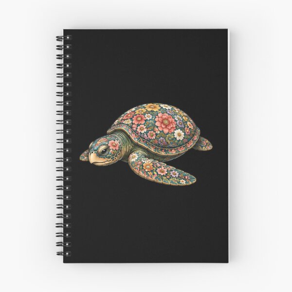 Item preview, Peaceful Floral Sea Turtle | Ocean Floral Art Collection designed and sold by Zaru Art Studio.