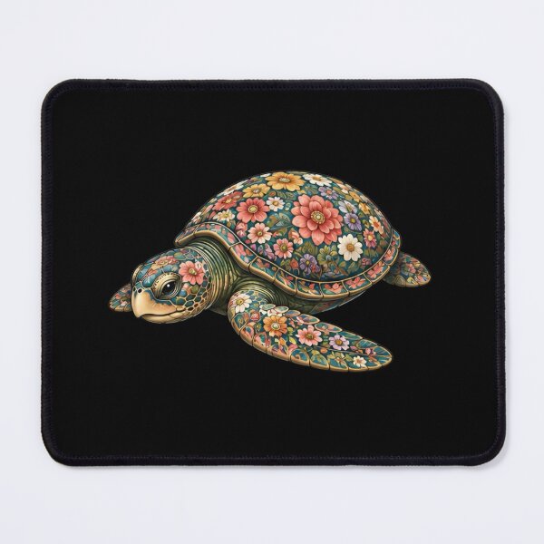 Item preview, Peaceful Floral Sea Turtle | Ocean Floral Art Collection designed and sold by Zaru Art Studio.