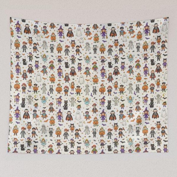 Item preview, Costume Party - Hand Drawn Seamless Halloween Pattern designed and sold by inkaylindesign.