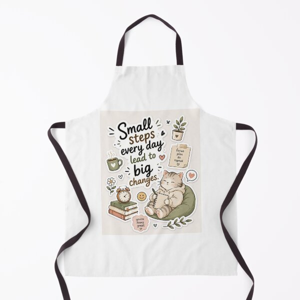 Item preview, Small Steps Every Day Sticker | Cute Cat Motivational Quote | Cozy Aesthetic designed and sold by DKraftz.