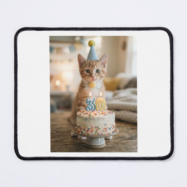 Item preview, Cat 30th birthday kitten kitty cute adorable cake party baby kawaii designed and sold by CheeseBlueprint.