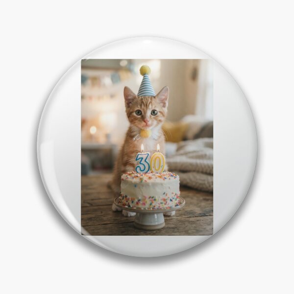 Item preview, Cat 30th birthday kitten kitty cute adorable cake party baby kawaii designed and sold by CheeseBlueprint.
