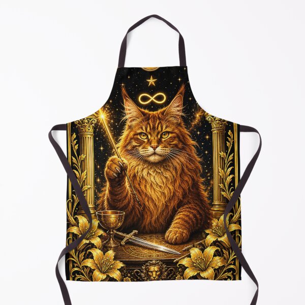 Item preview, The Magician Cat Tarot Card – Golden Maine Coon Wizard designed and sold by thirtyonestars.