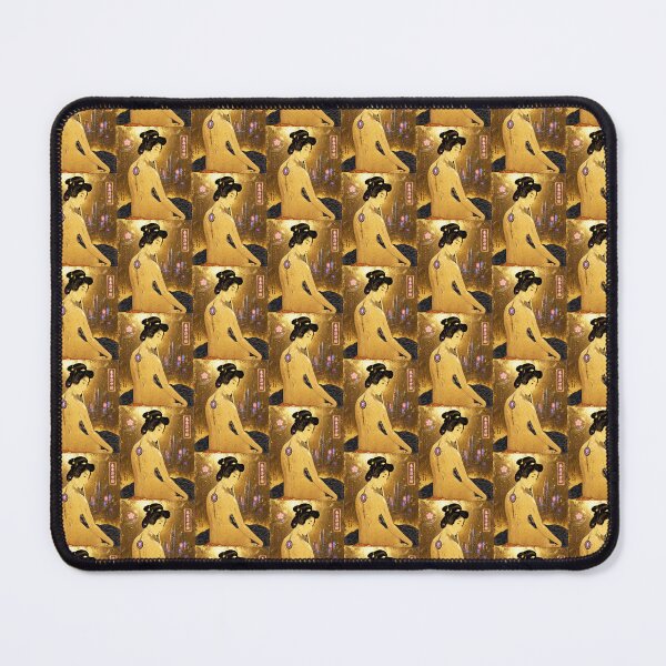 Item preview, Golden Cyberpunk Geisha Japanese Ukiyo-e | Neon City | Hokusai-inspired designed and sold by RhymeArc.