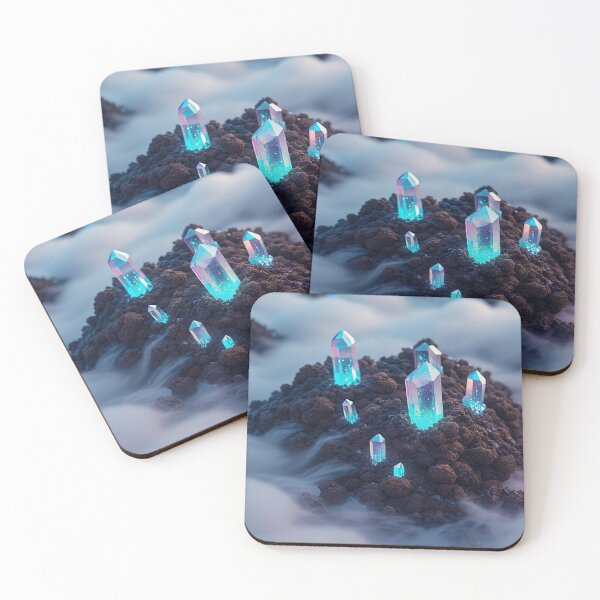 Item preview, Glowing Crystal Island Above the Clouds designed and sold by ClarityPulse Studio.