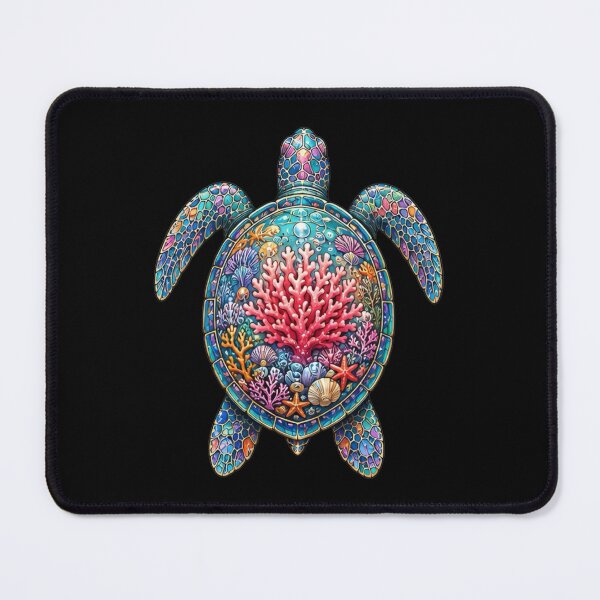 Item preview, Colorful Coral Sea Turtle | Ocean Coral Reef Art Collection designed and sold by Zaru Art Studio.