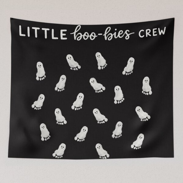 Item preview, Little Boo-bies Crew Ghost Footprint Baby First Halloween designed and sold by Yellowriversss.