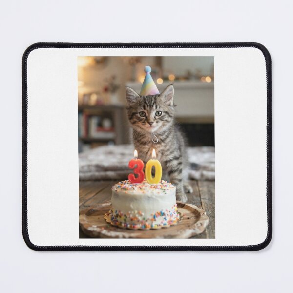 Item preview, Cat 30th birthday kitten kitty cute adorable cake party baby kawaii designed and sold by CheeseBlueprint.