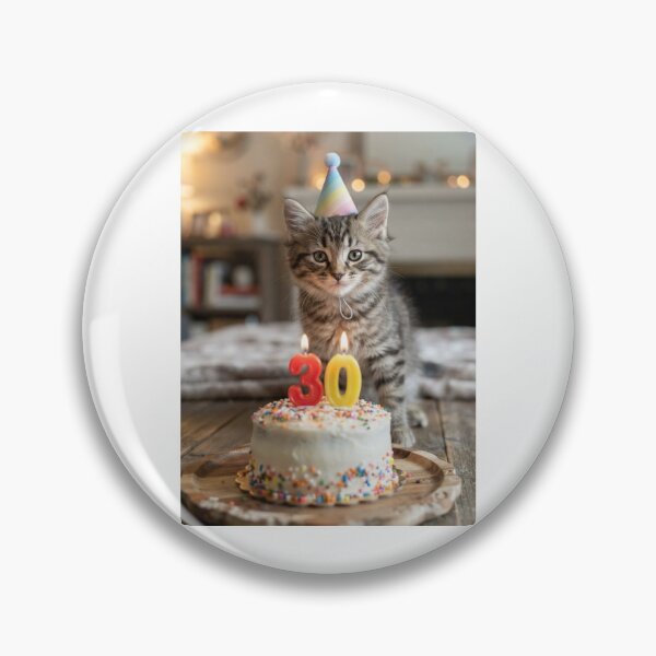 Item preview, Cat 30th birthday kitten kitty cute adorable cake party baby kawaii designed and sold by CheeseBlueprint.