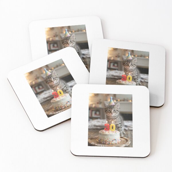 Item preview, Cat 30th birthday kitten kitty cute adorable cake party baby kawaii designed and sold by CheeseBlueprint.