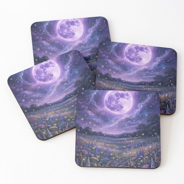 Item preview, Purple Moonlit Dreamscape Over Cosmic Flower Field designed and sold by MARQUES DESIGN ART .