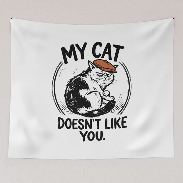 Item preview, My Cat Doesn't Like You Newsboy Flat Cap designed and sold by Mr Lee.