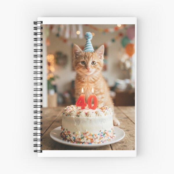 Item preview, Cat 40th birthday kitten kitty cute adorable cake party baby kawaii designed and sold by CheeseBlueprint.
