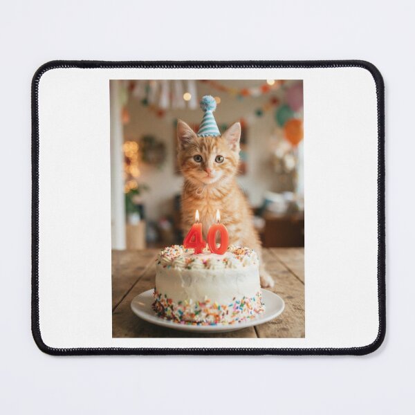 Item preview, Cat 40th birthday kitten kitty cute adorable cake party baby kawaii designed and sold by CheeseBlueprint.