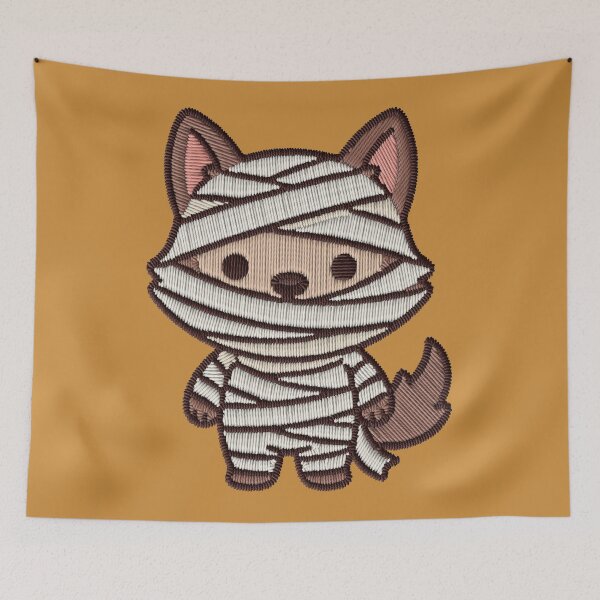 Item preview, Kawaii Mummy Fox Halloween Embroidery Patch Sticker designed and sold by · GAMING SOUL ·.