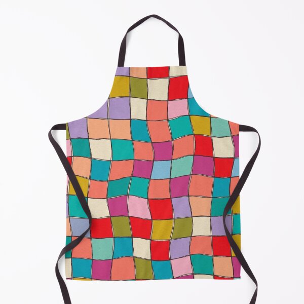 Item preview, Colorful Abstract Wavy Checkerboard Hand Drawn Geometric Grid Pattern designed and sold by raedattia.