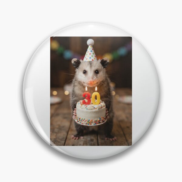 Item preview, Opossum 30th birthday cute adorable cake party baby kawaii designed and sold by CheeseBlueprint.