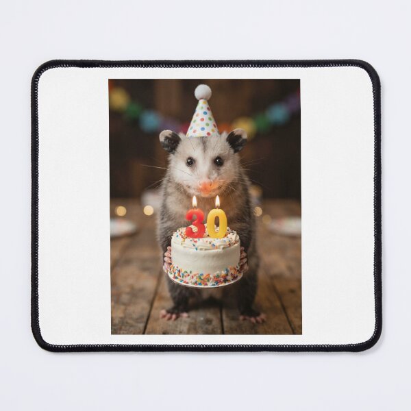 Item preview, Opossum 30th birthday cute adorable cake party baby kawaii designed and sold by CheeseBlueprint.