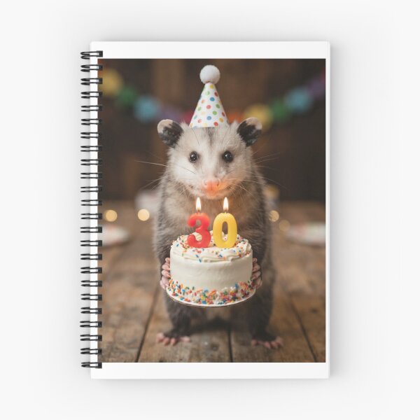 Item preview, Opossum 30th birthday cute adorable cake party baby kawaii designed and sold by CheeseBlueprint.