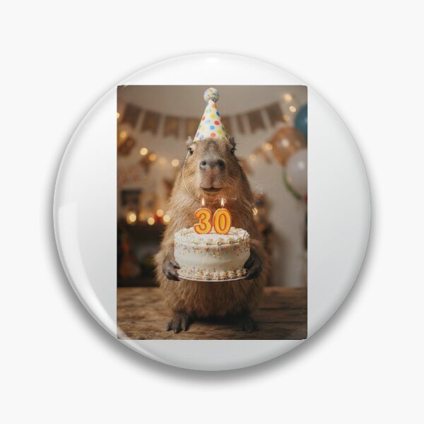 Item preview, Capybara 30th birthday cute adorable cake party baby kawaii designed and sold by CheeseBlueprint.