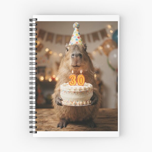 Item preview, Capybara 30th birthday cute adorable cake party baby kawaii designed and sold by CheeseBlueprint.